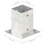 Voir la diapositive 6 : VIDAXL Ancres de poteau 4 pcs Metal galvanise 91 mm