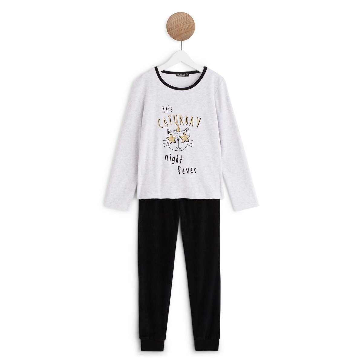 IN EXTENSO Ensemble pyjama velours chat fille