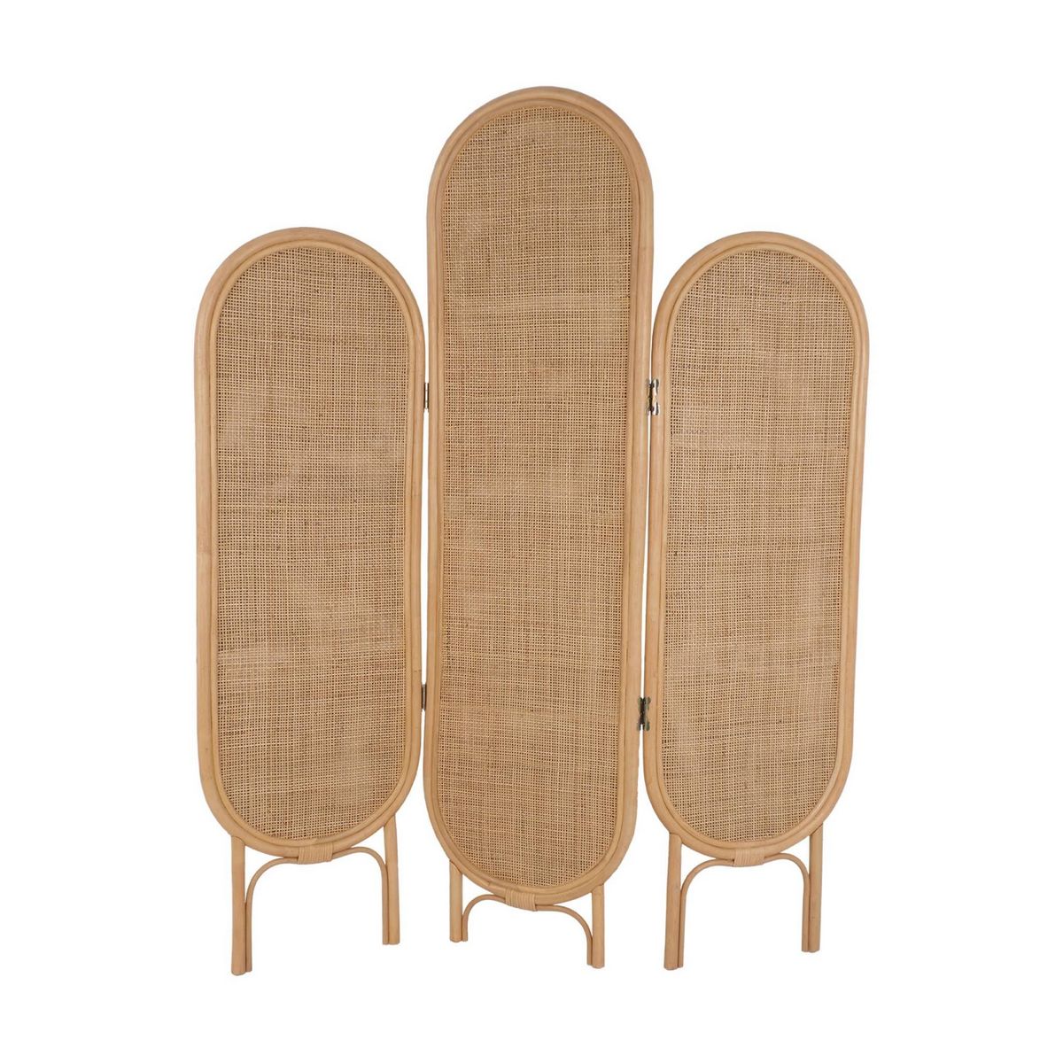 SWEEEK Paravent pliable intérieur en rotin et cannage. bois naturel. vintage