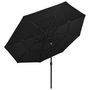 Voir la diapositive 2 : VIDAXL Parasol de jardin a 3 niveaux avec mat en aluminium noir 3,5 m