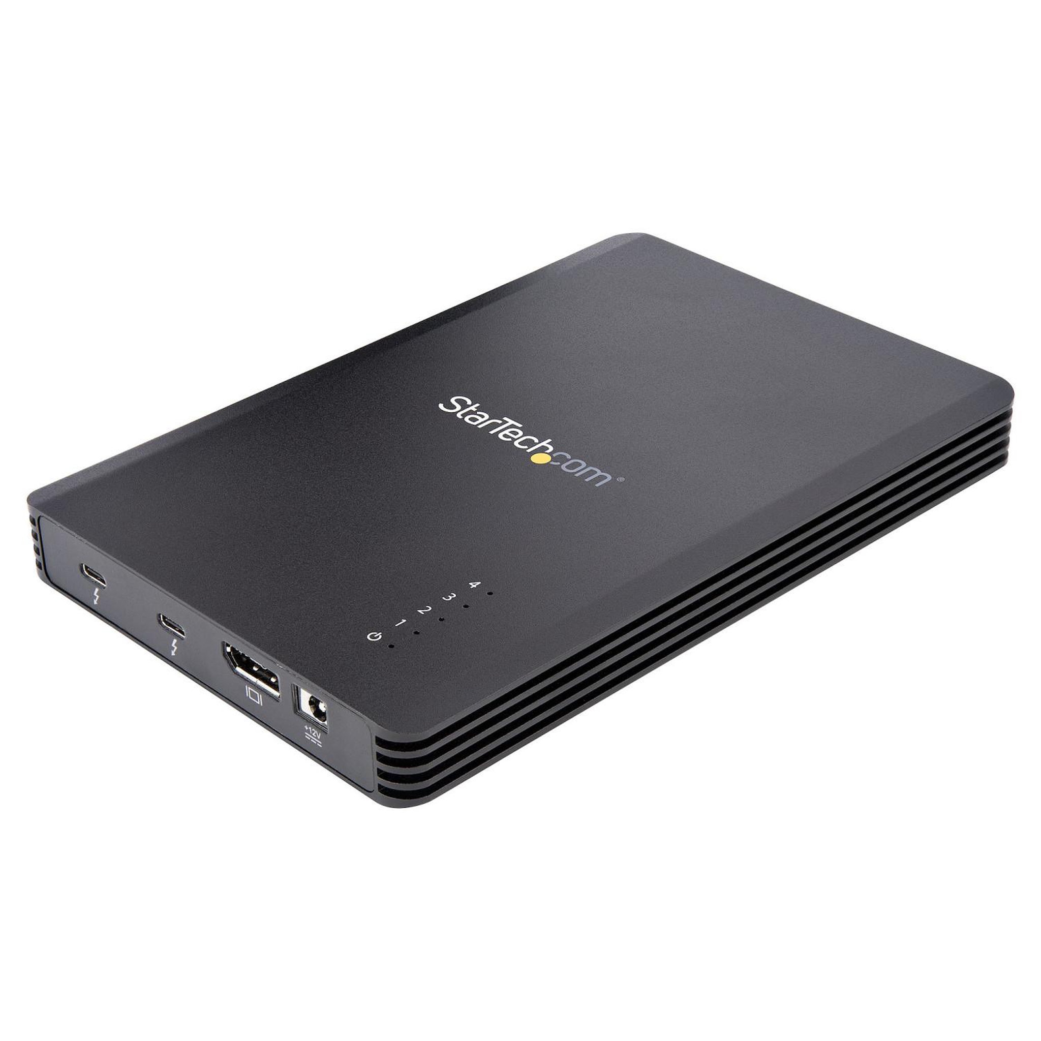 Voir la diapositive 2 : Startech Startech.com boîtier ssd m.2 nvme thunderbolt 3 à 4 baies - boîtier disque dur externe 1 displayport vidéo et 2 ports tb3 downstream - boîtier pour disque dur - boîtier ssd externe, 40gbps, alimentation 72w