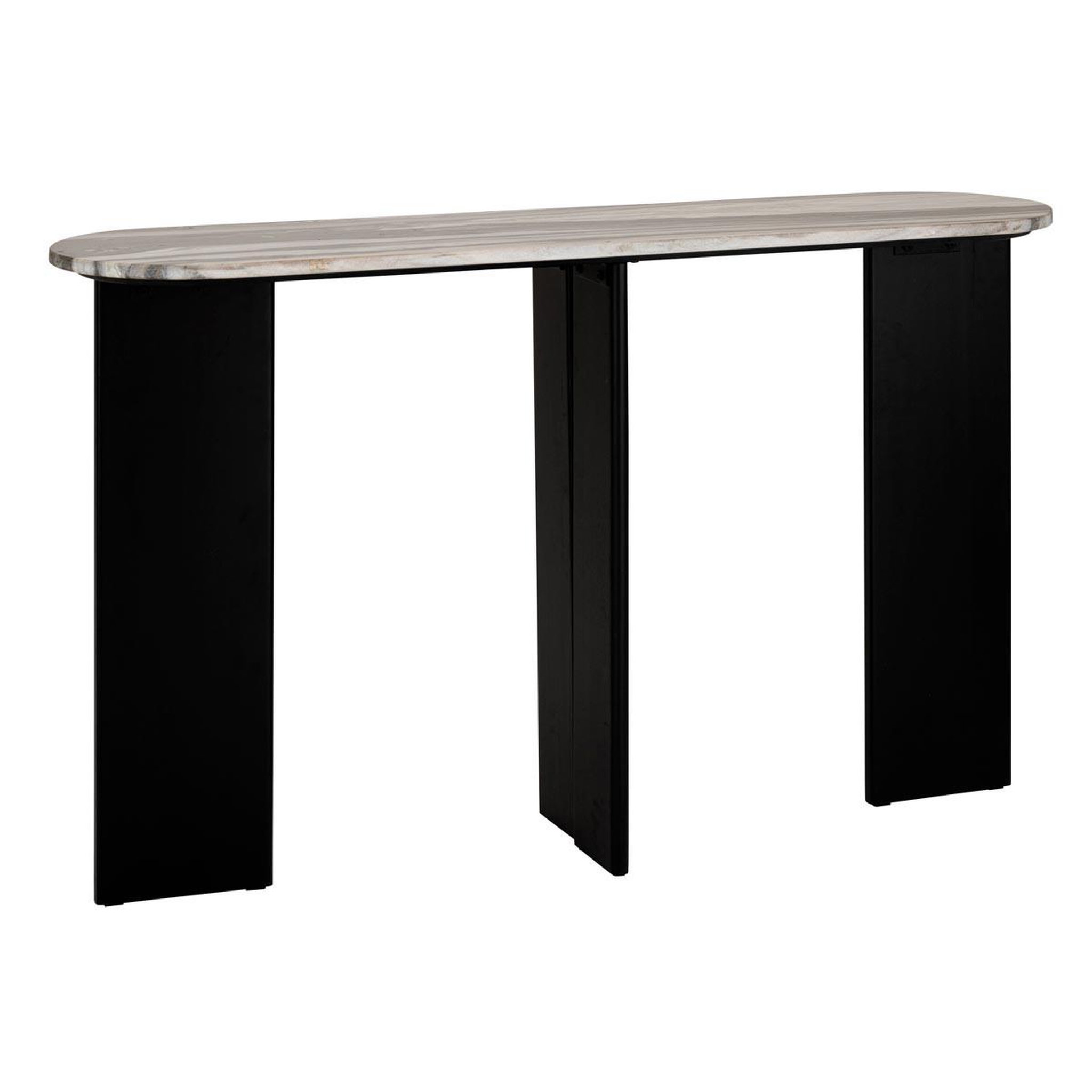 J-LINE Console en marbre  mathilde  140cm noir & gris