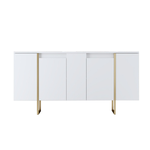 CONCEPT USINE Buffet design blanc et or 160 cm - 4 portes LUXOR