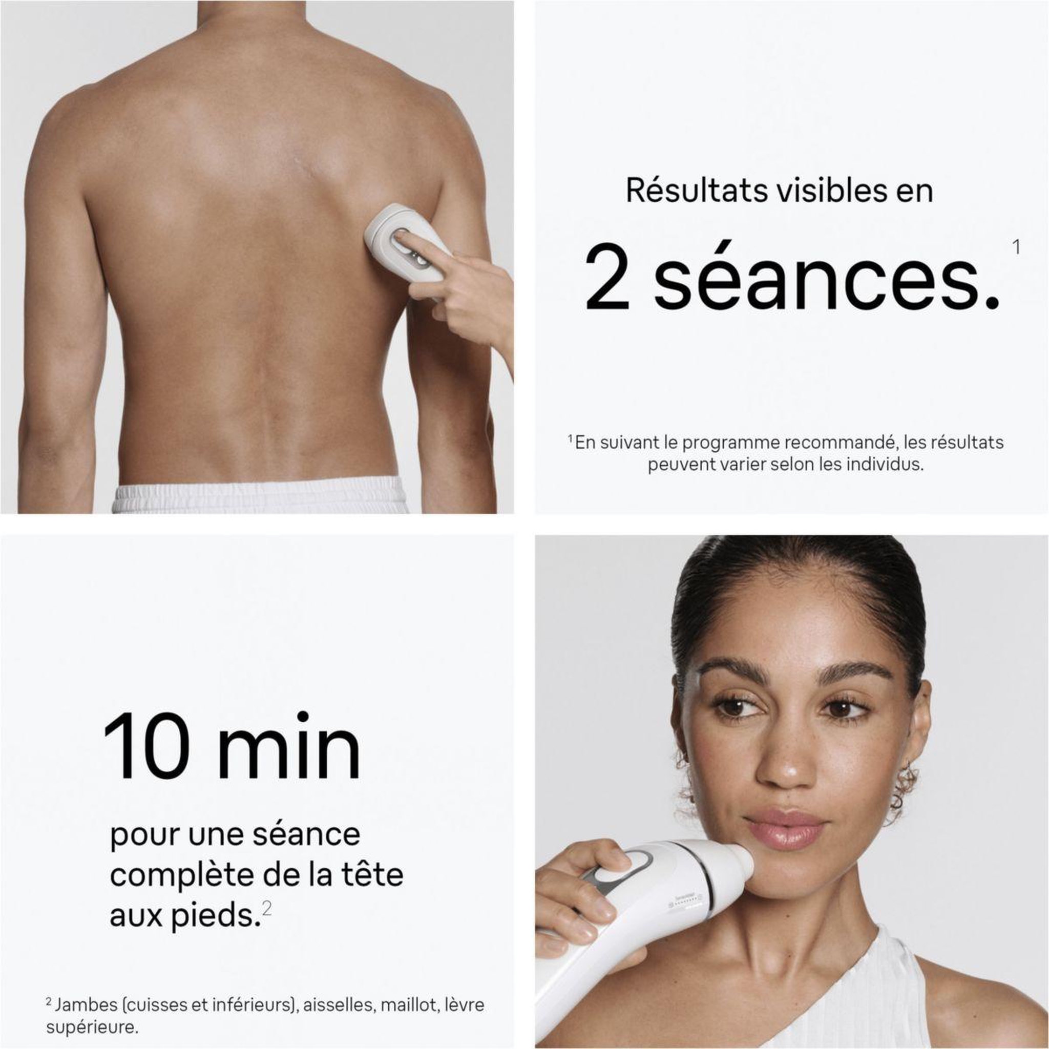 Voir la diapositive 4 : BRAUN Epilateur lumière pulsée IPL PL5234 2 têtes, 1 rasoir Gillette Venus, une pochette