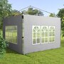 Voir la diapositive 4 : OUTSUNNY Lot de 2 parois latérales pour tonnelle 3 x 3 m ou 3 x 4 m - bâches de barnum 295 x 195 cm gris clair