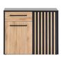 Voir la diapositive 3 : BEST MOBILIER Varna - buffet bas - bois et noir - 110 cm