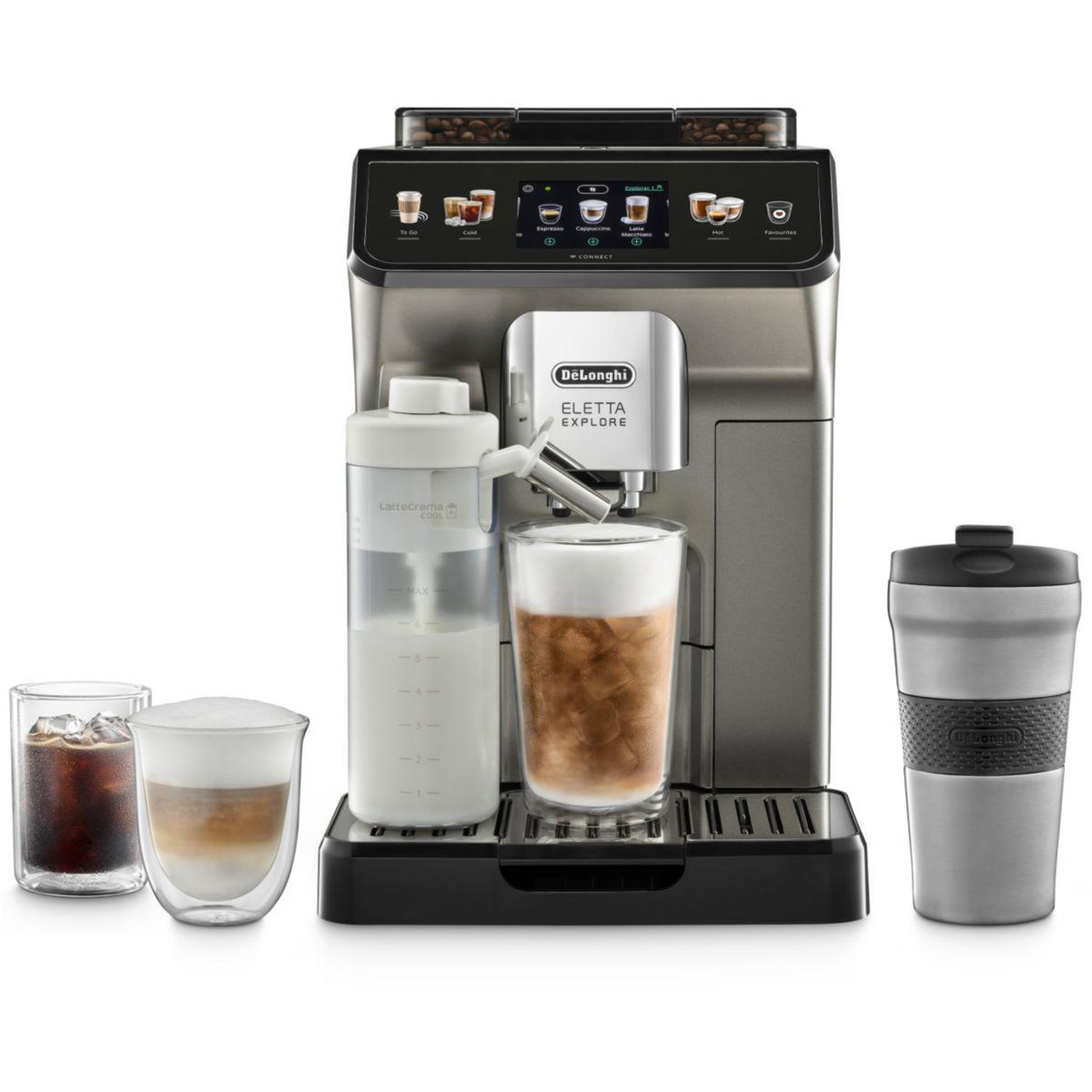 Voir la diapositive 1 : DELONGHI Expresso broyeur eletta explore ecam450.86.t titanium