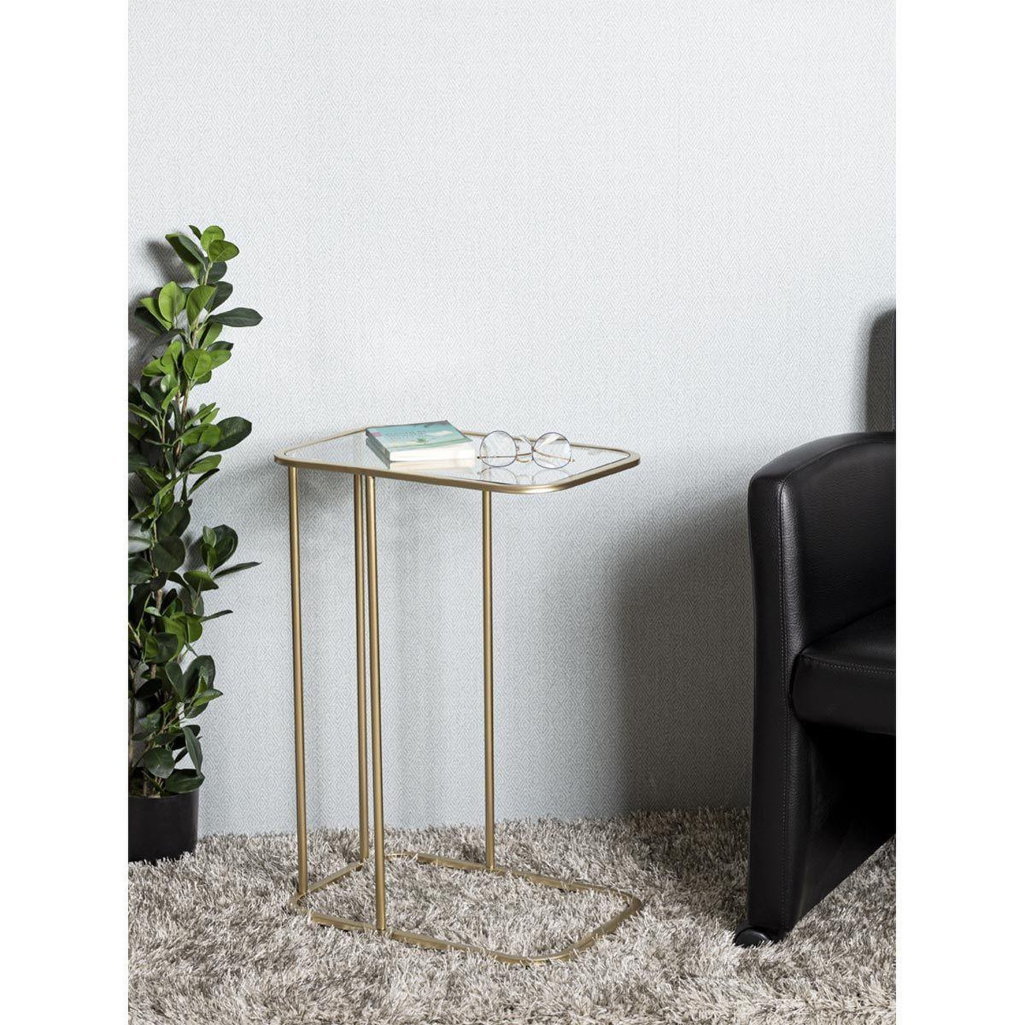 Voir la diapositive 6 : Paris Prix Table d'appoint design  verre trempé  65cm or