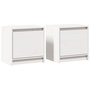 Voir la diapositive 2 : VIDAXL Tables de chevet 2 pcs Blanc 40x30,5x40 cm Bois de pin massif