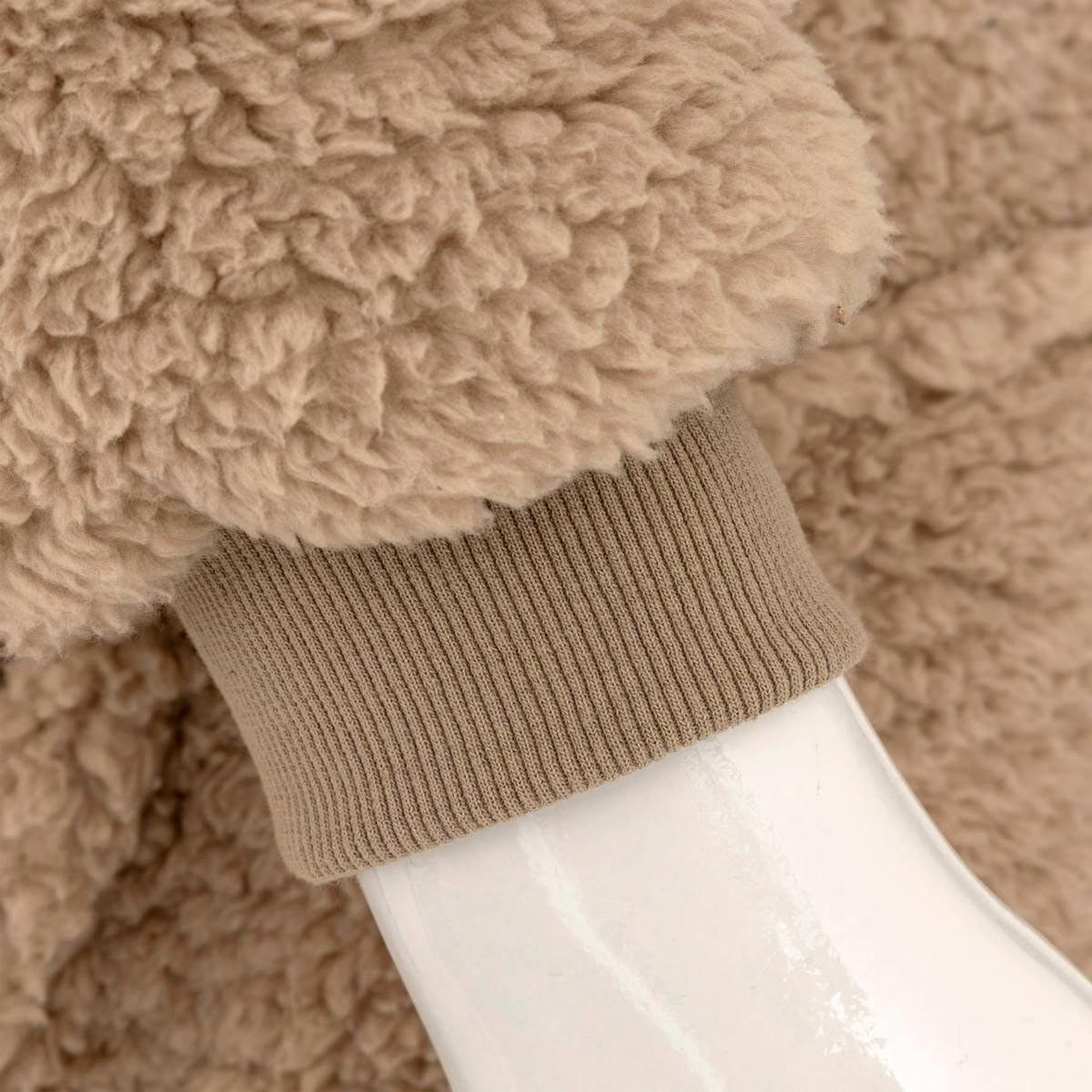 Voir la diapositive 3 : ATMOSPHERA Plaid sweat en sherpa  bouclette  70x85cm beige