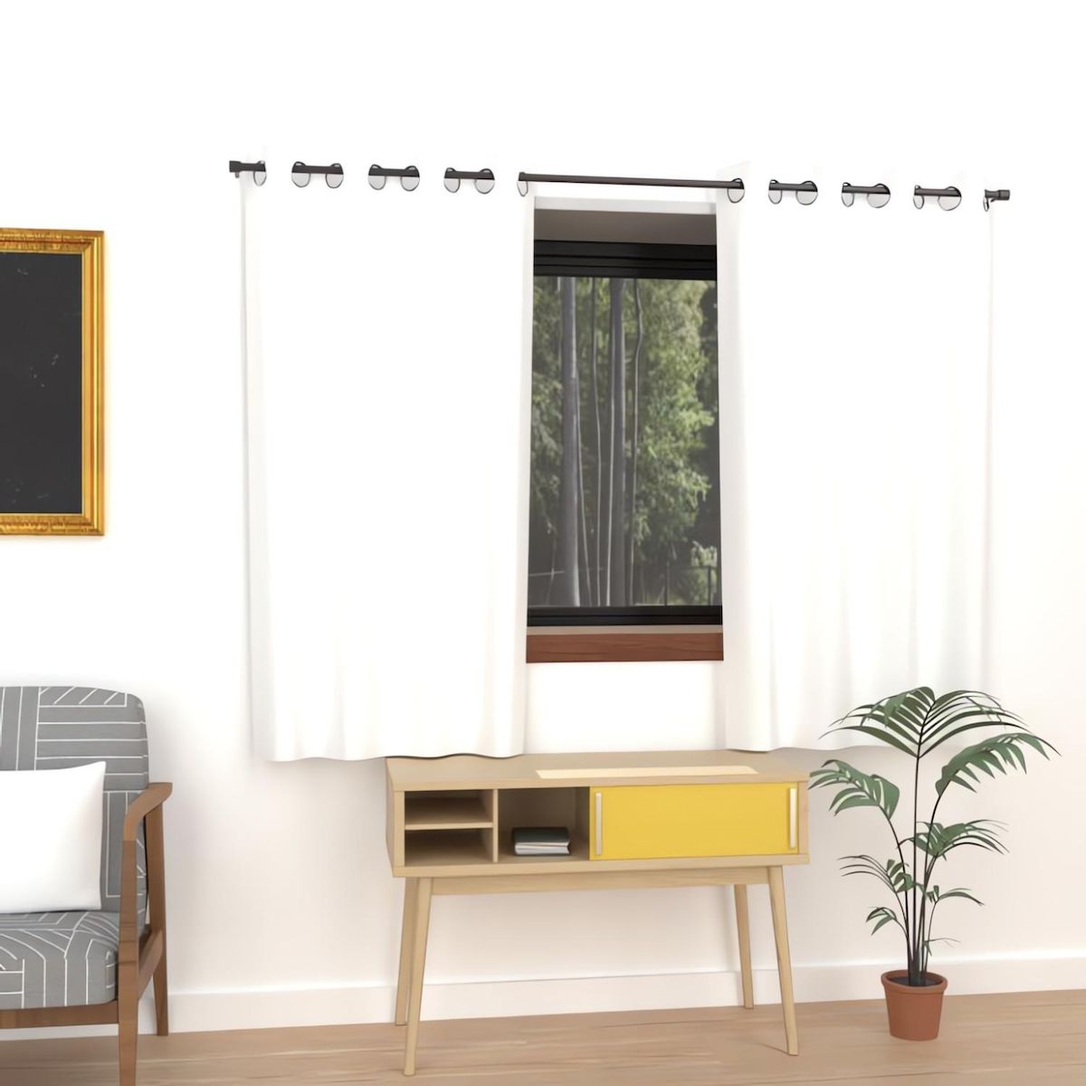 SOLEIL D'OCRE Rideau uni à oeillets infroissable ALIX, par Soleil d'ocre