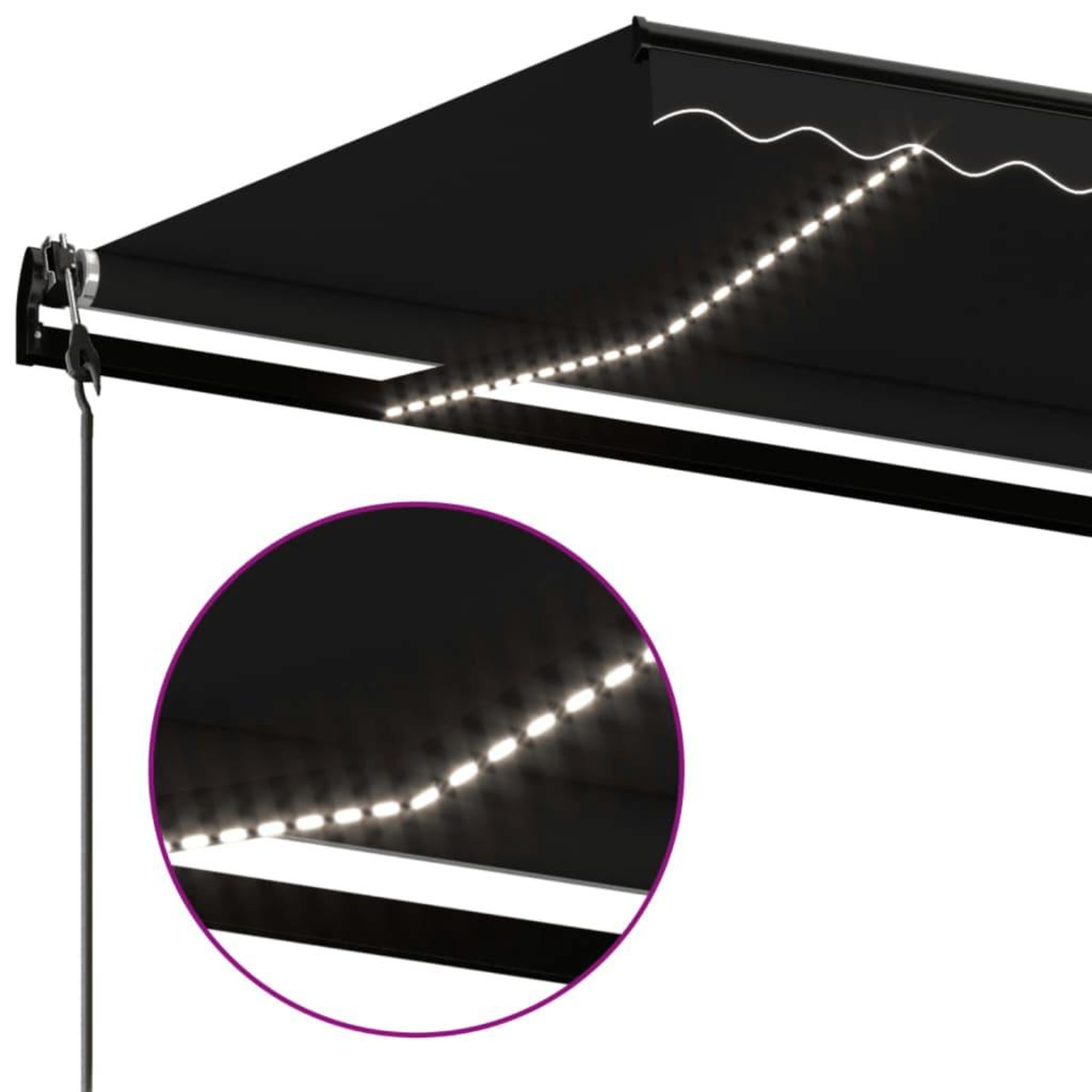 Voir la diapositive 5 : VIDAXL Auvent automatique capteur de vent et LED 400x350 cm Anthracite