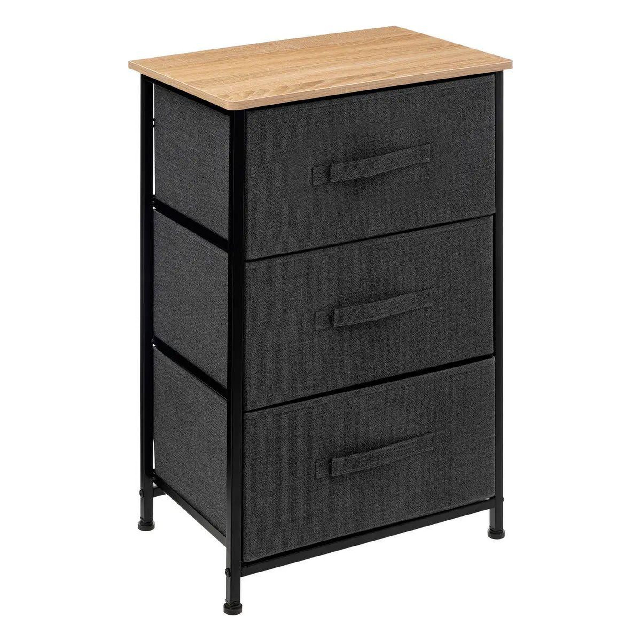 FIVE Meuble de rangement 3 tiroirs  tissa  73cm gris foncé