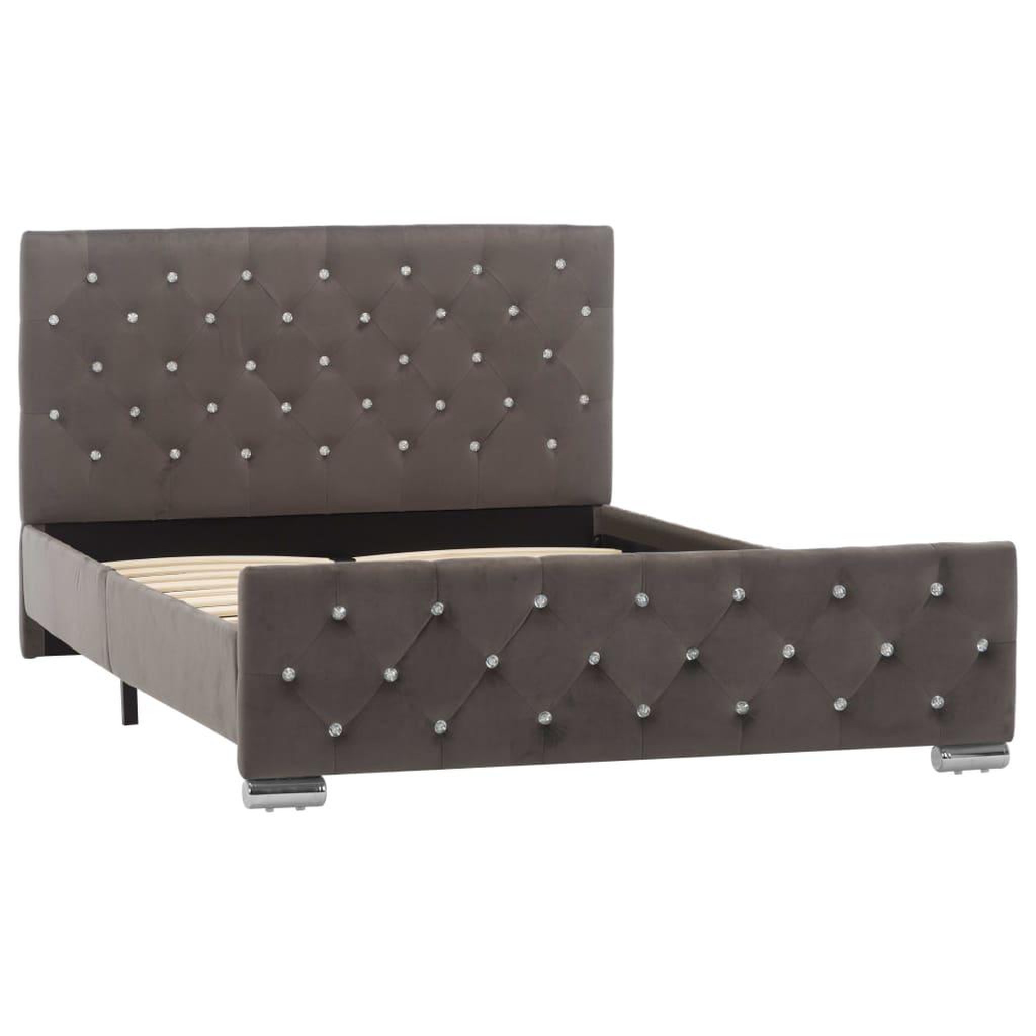 Voir la diapositive 2 : VIDAXL Cadre de lit Gris Tissu 120 x 200 cm