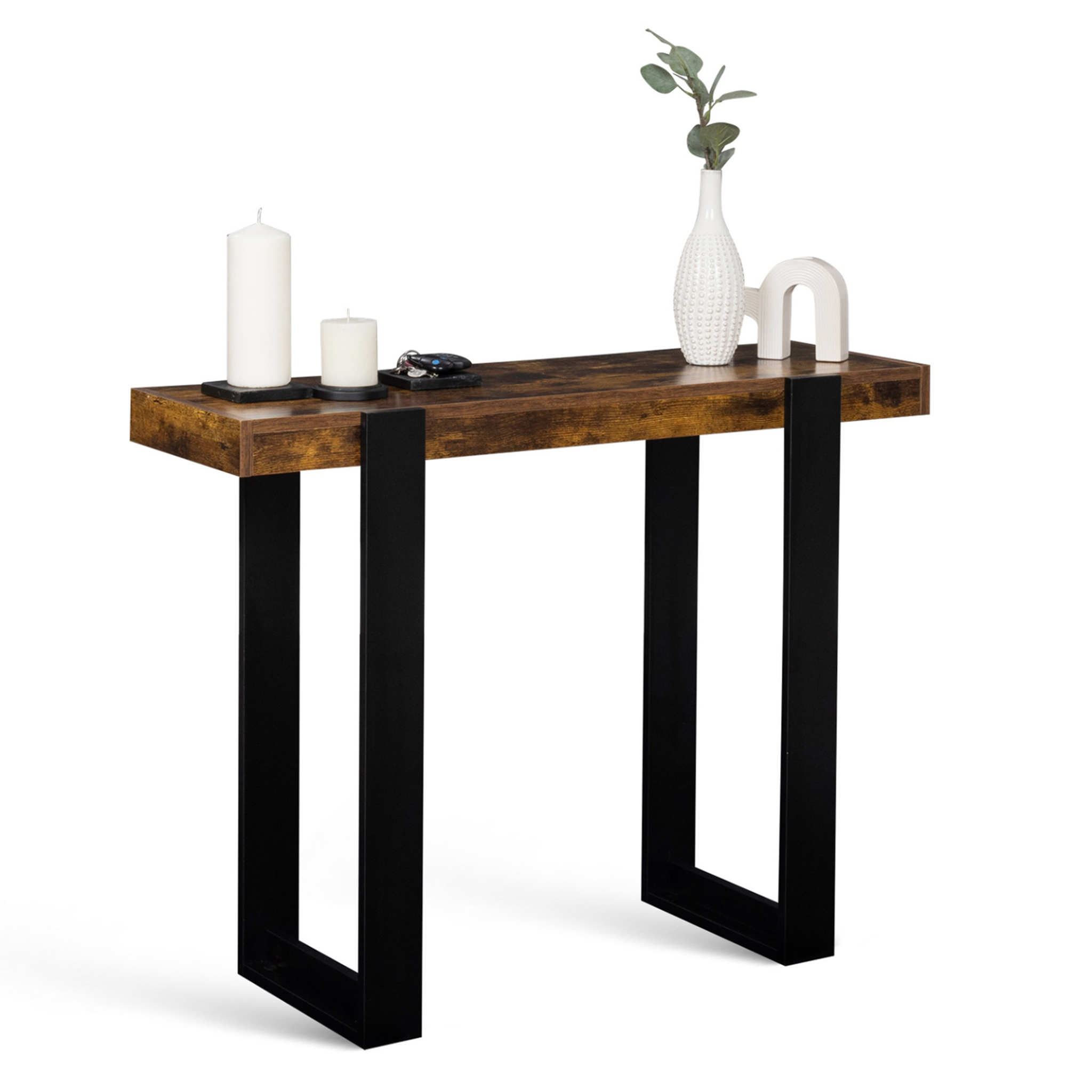 ID MARKET Console phoenix bois effet vieilli et noir