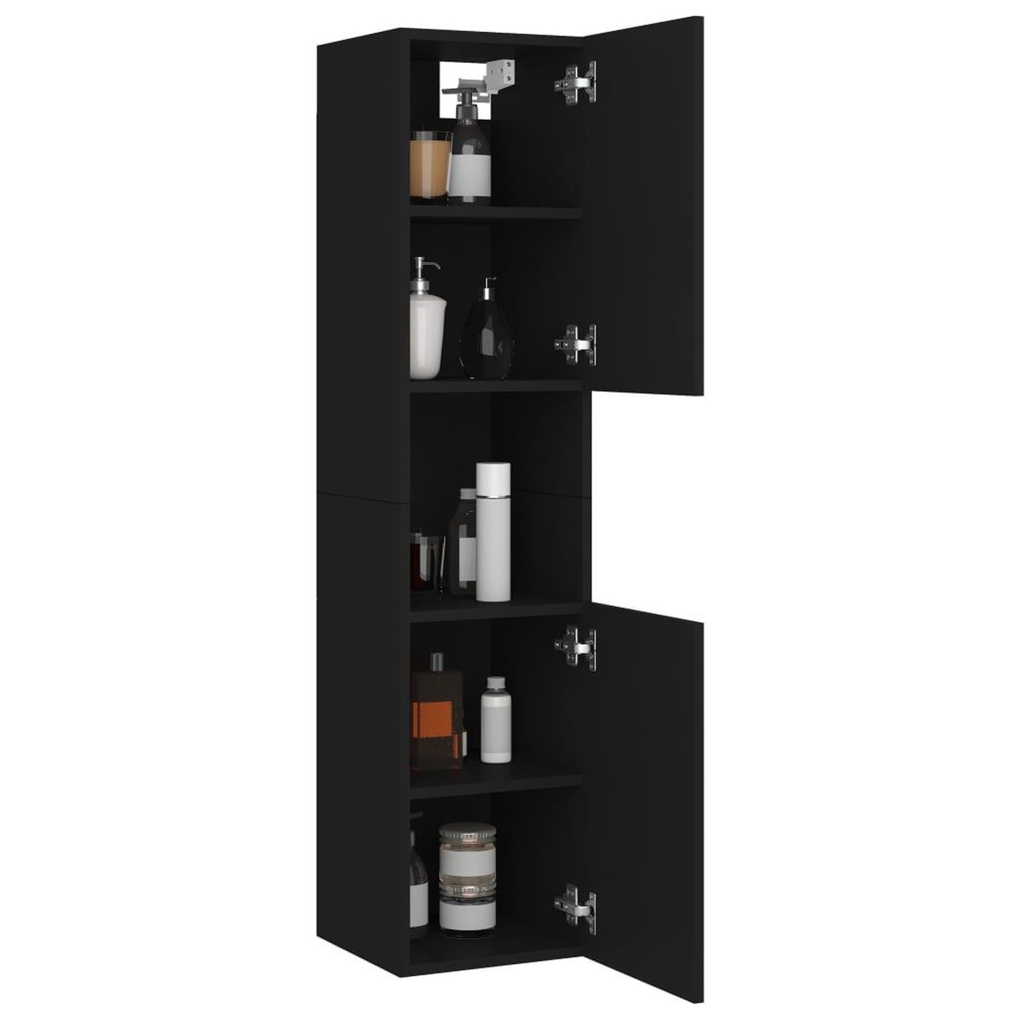 Voir la diapositive 4 : VIDAXL Armoire de salle de bain Noir 30x30x130 cm Bois d'ingenierie