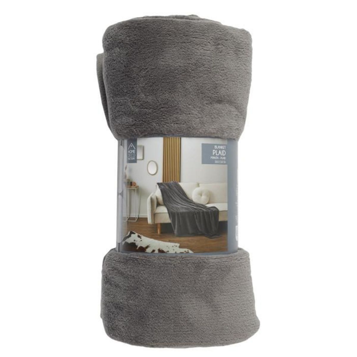 Paris Prix Plaid Microfibre  Roméo  150x200cm Gris Foncé