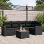 Voir la diapositive 1 : VIDAXL Salon de jardin 6 pcs avec coussins noir resine tressee