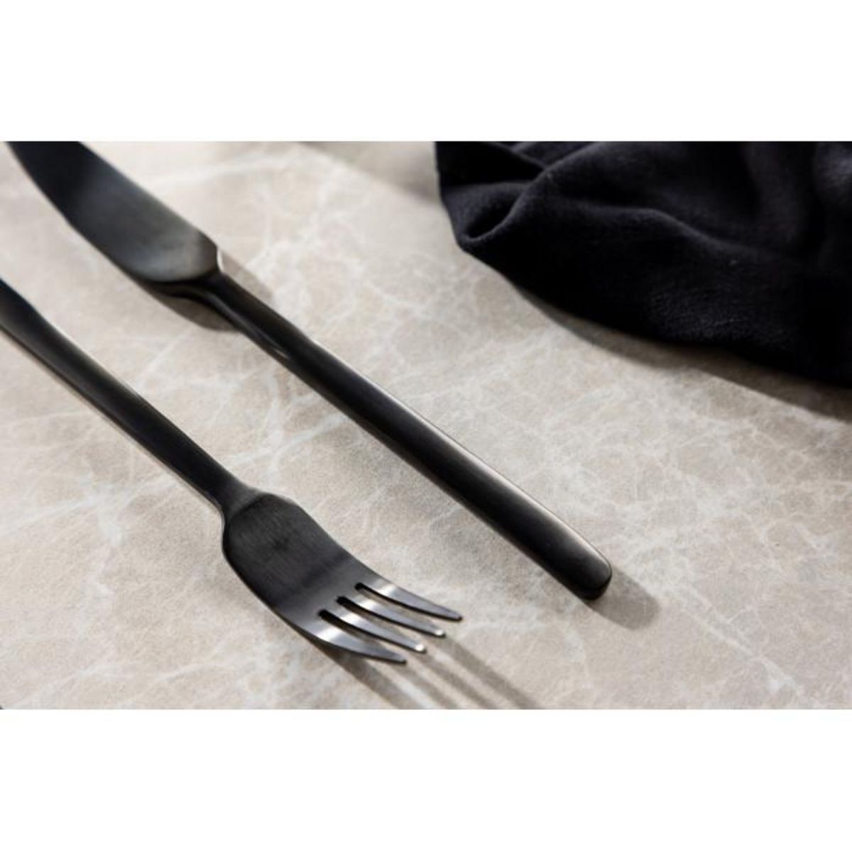 Paris Prix Ménagère en Inox 24 Pièces  Wabi  22cm Noir