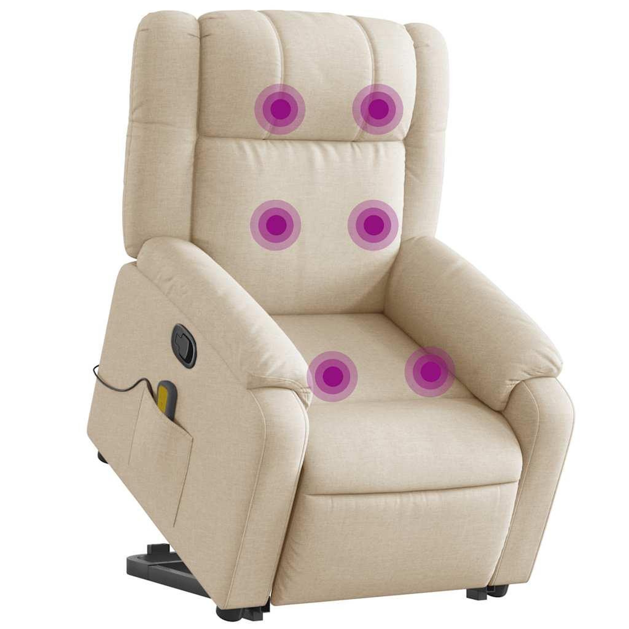 Voir la diapositive 3 : VIDAXL Fauteuil inclinable de massage Creme Tissu