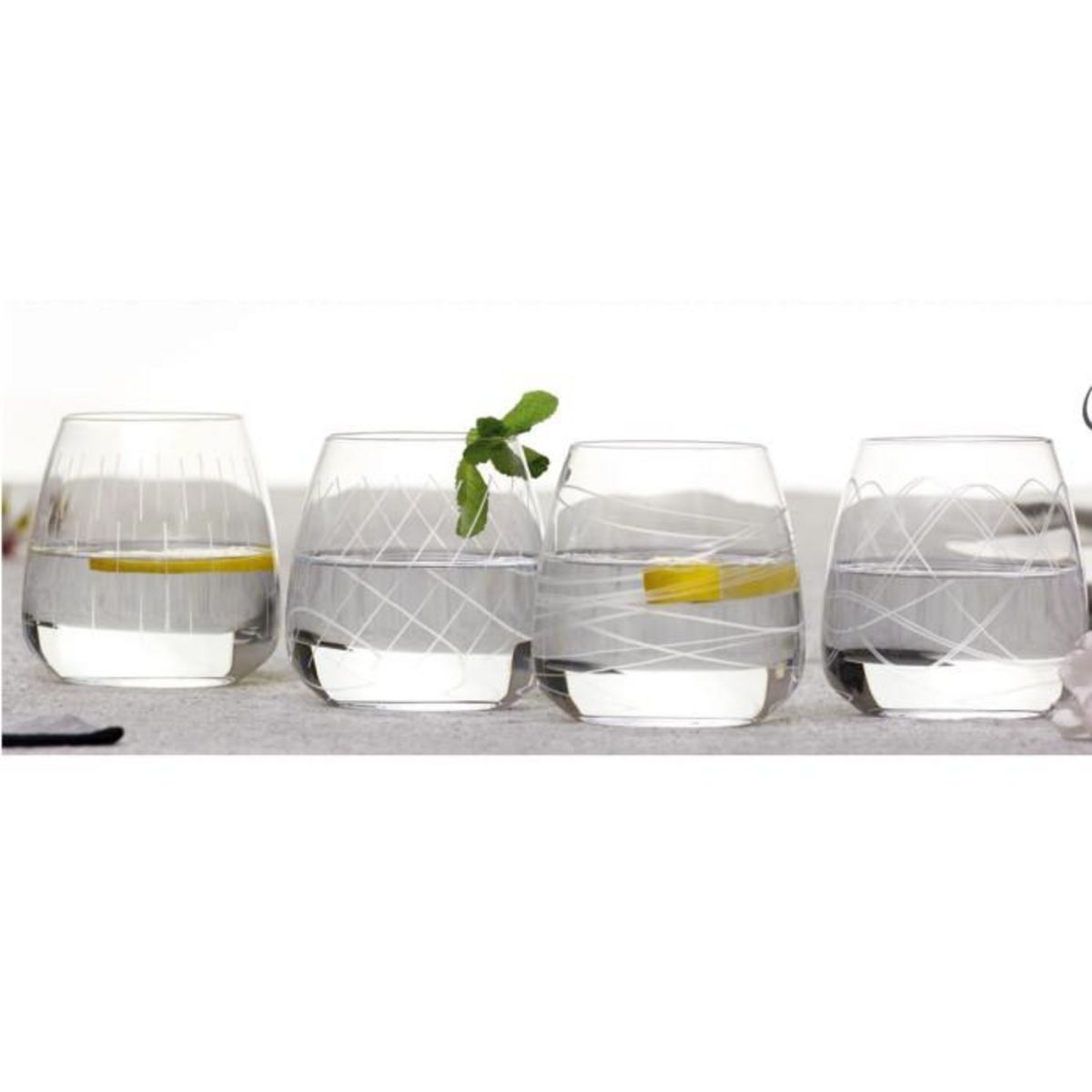 SECRET DE GOURMET Lot de 4 Gobelets Bas  Talia  40cl Transparent