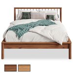 IDIMEX Lit 140 x 200 avec sommier APOANA en bois massif. Coloris disponibles : Marron