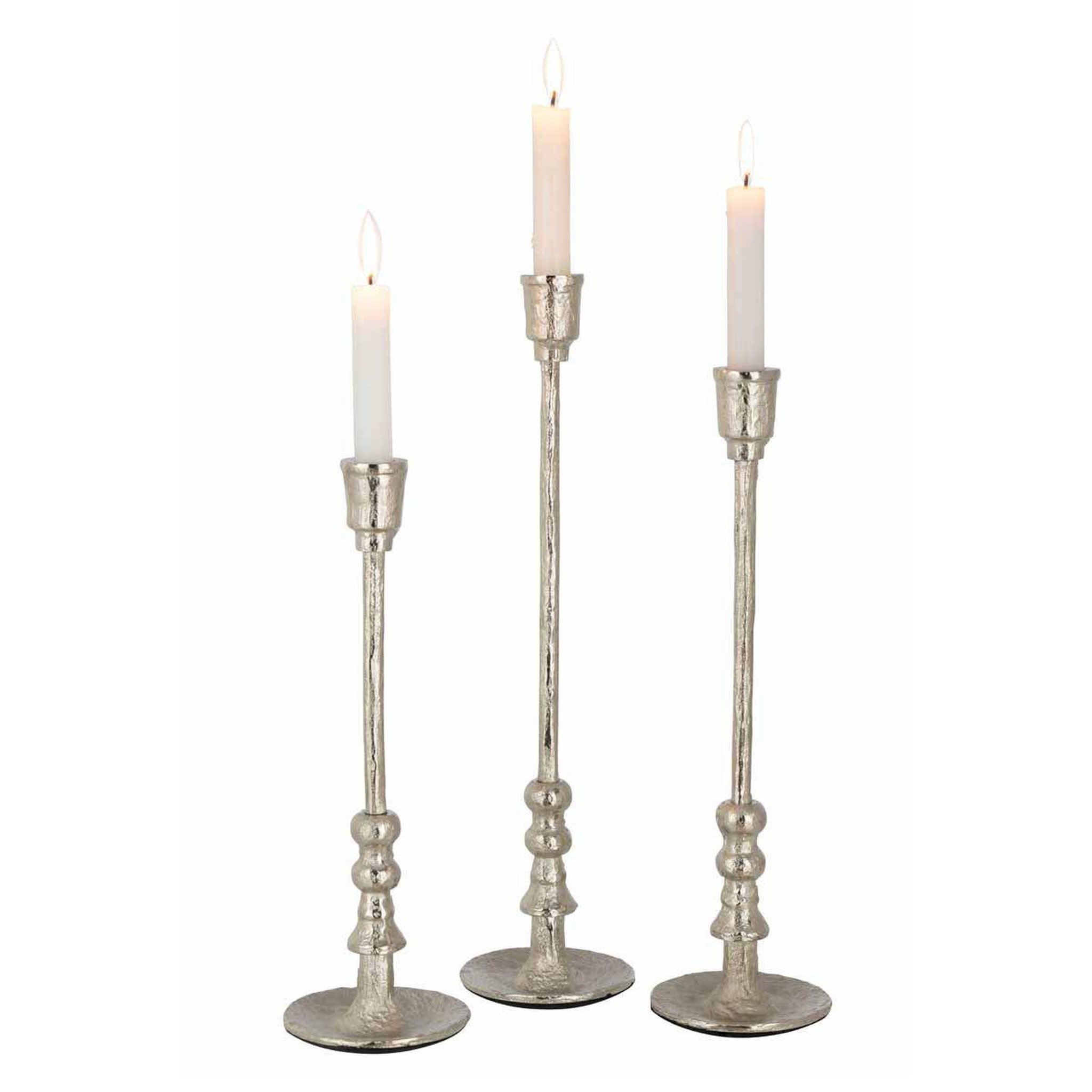 Voir la diapositive 2 : J-LINE Lot de 3 chandeliers design  becca  44cm argent