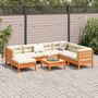 Voir la diapositive 3 : VIDAXL Salon de jardin 8 pcs avec coussins marron cire bois pin massif