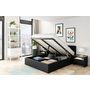 Voir la diapositive 2 : Ensemble matelas 140x190cm + Lit coffre 140x190cm sommier inclus avec tête de lit WILLOW noir