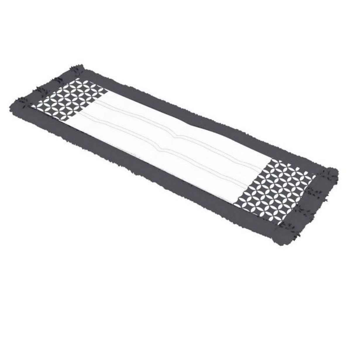 Paris Prix Serpillière pour Balai Microfibre  Geoflower  42cm Noir & Blanc