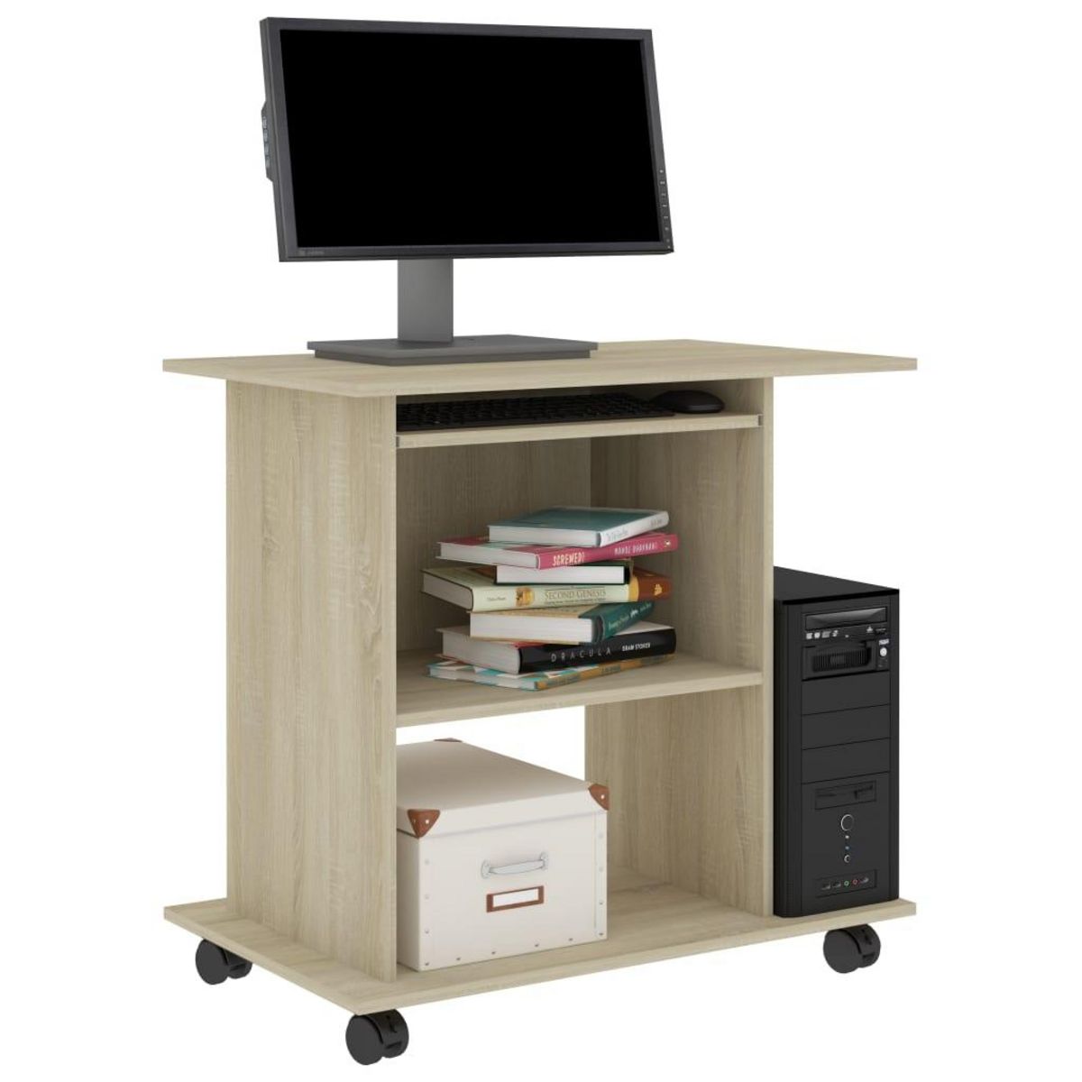 VIDAXL Bureau d'ordinateur Chene sonoma 80x50x75 cm Bois d'ingenierie