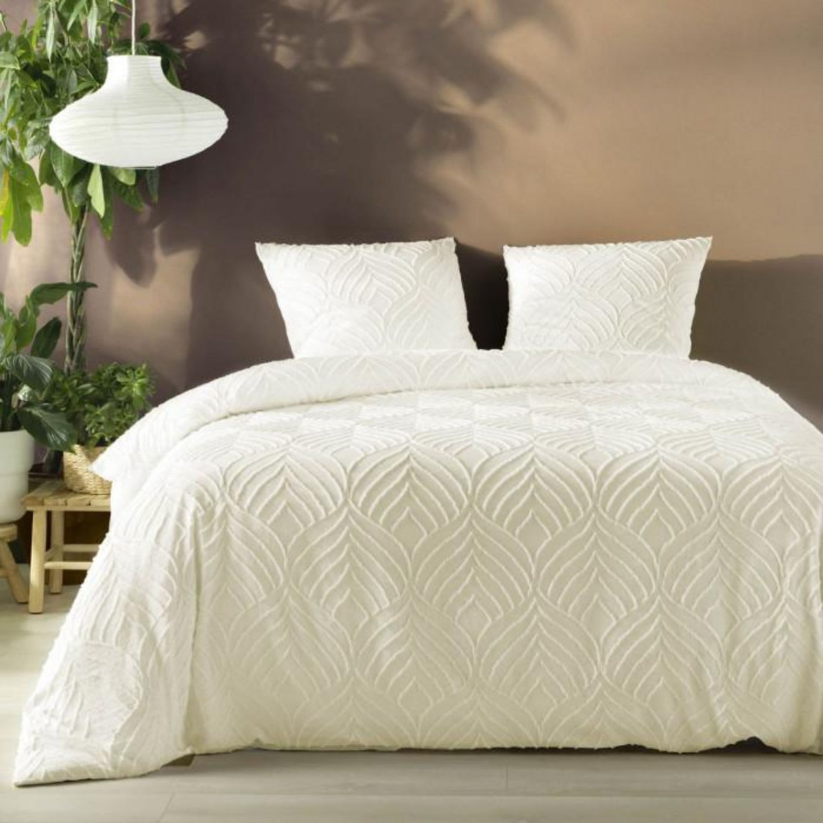 Paris Prix Parure de Lit 3 Pièces  Heltie  240x220cm Ivoire