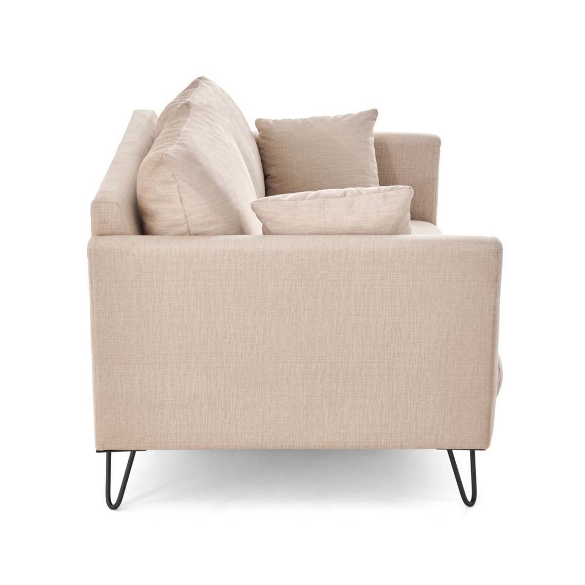 LISA DESIGN Ostrava - canapé droit 2 places en velours pieds en épingle