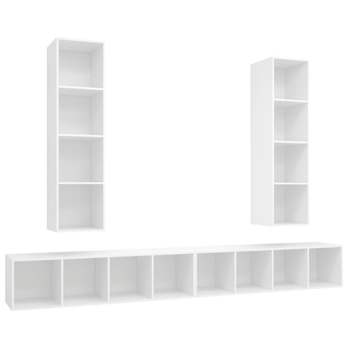 VIDAXL Meubles TV muraux 4 pcs Blanc Bois d'ingenierie