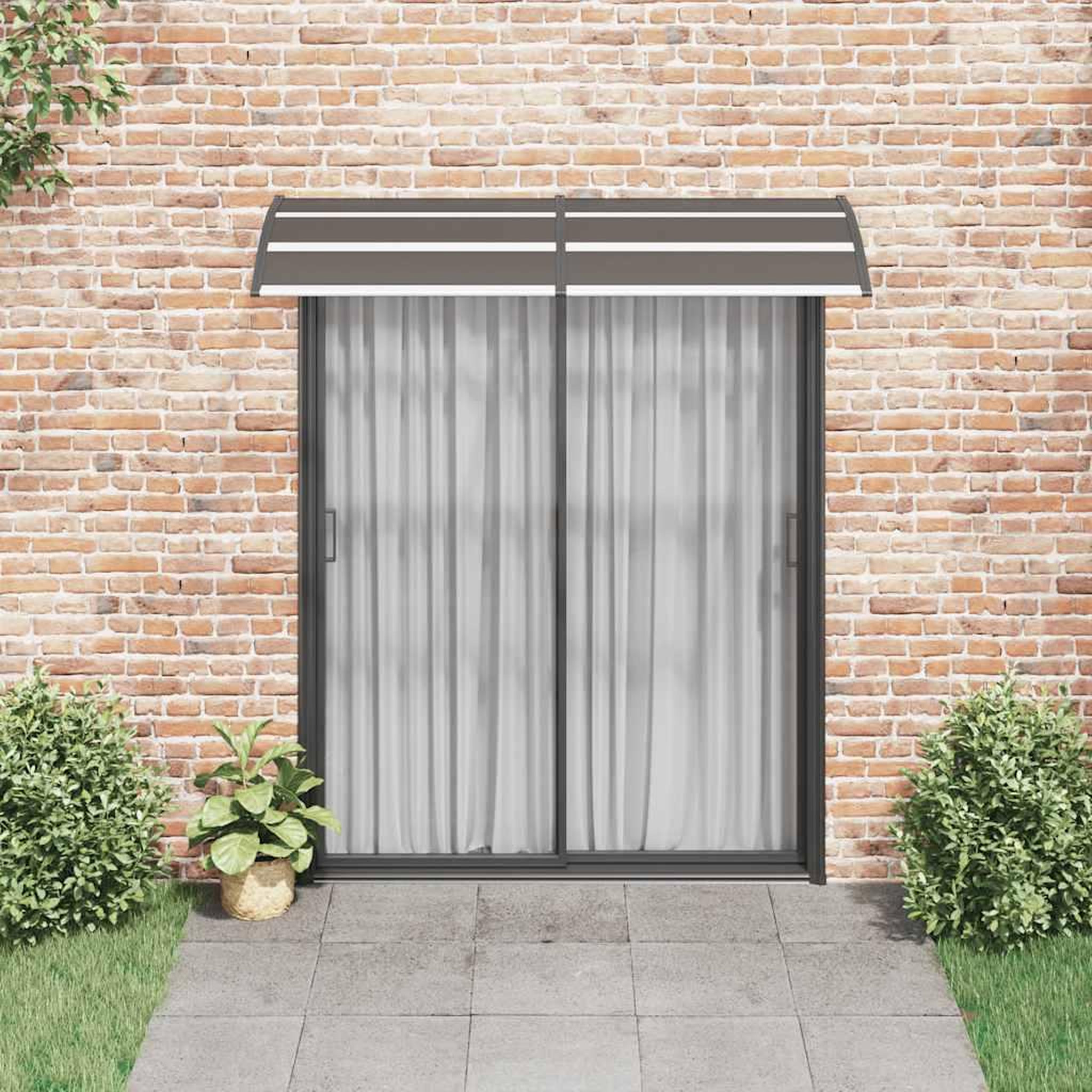 Voir la diapositive 3 : VIDAXL Auvent de porte Noir 200x75 cm PC