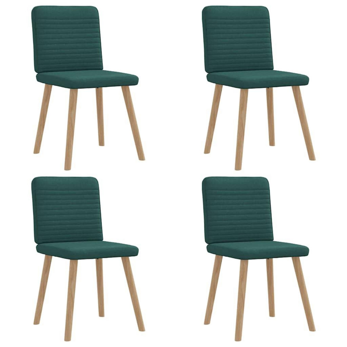 VIDAXL Chaises a manger lot de 4 vert fonce tissu