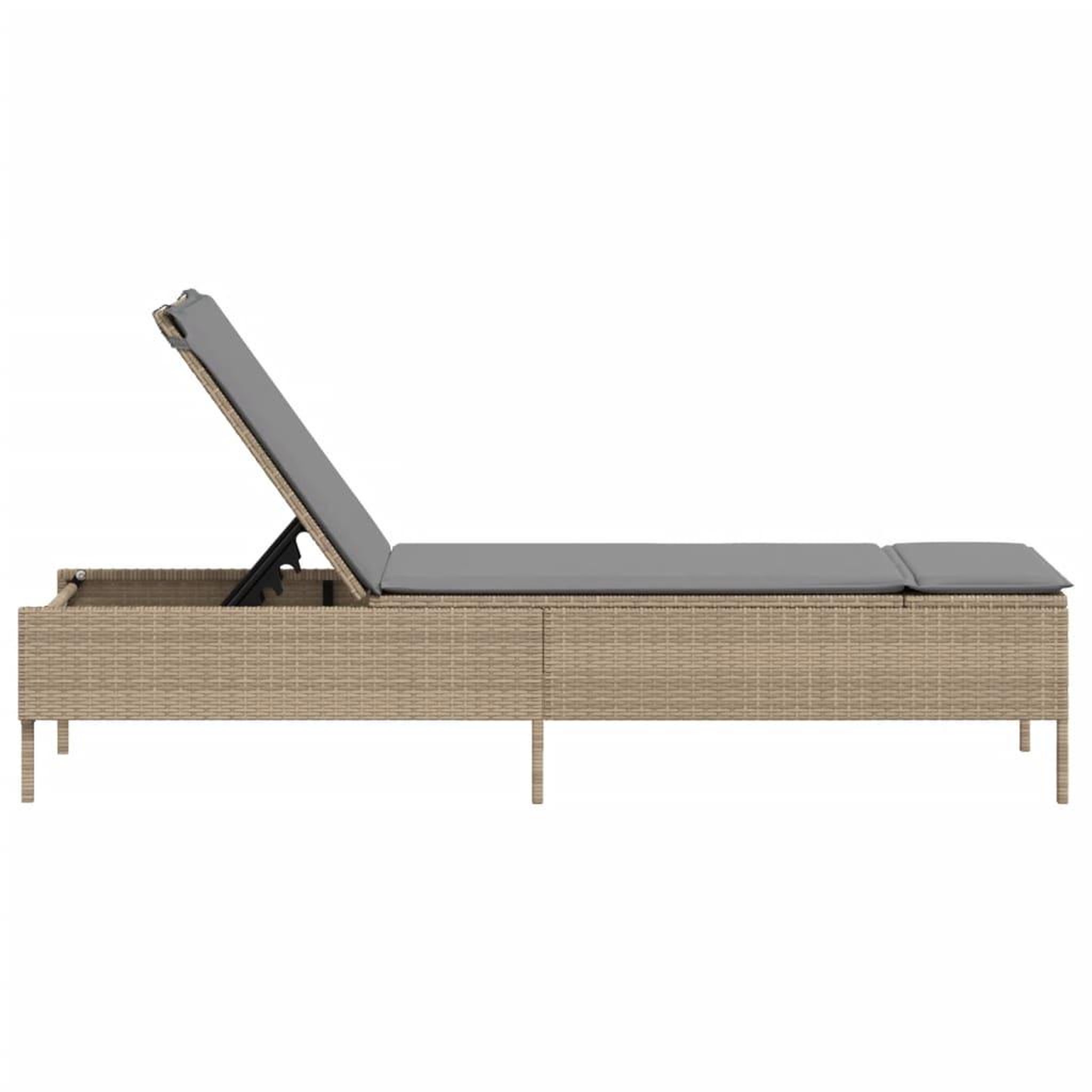 Voir la diapositive 5 : VIDAXL Chaise longue avec coussin beige resine tressee