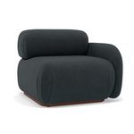 LISA DESIGN Penelope - module d'assise droit en velours texturé. Coloris disponibles : Noir, Beige, Orange, Gris, Bleu