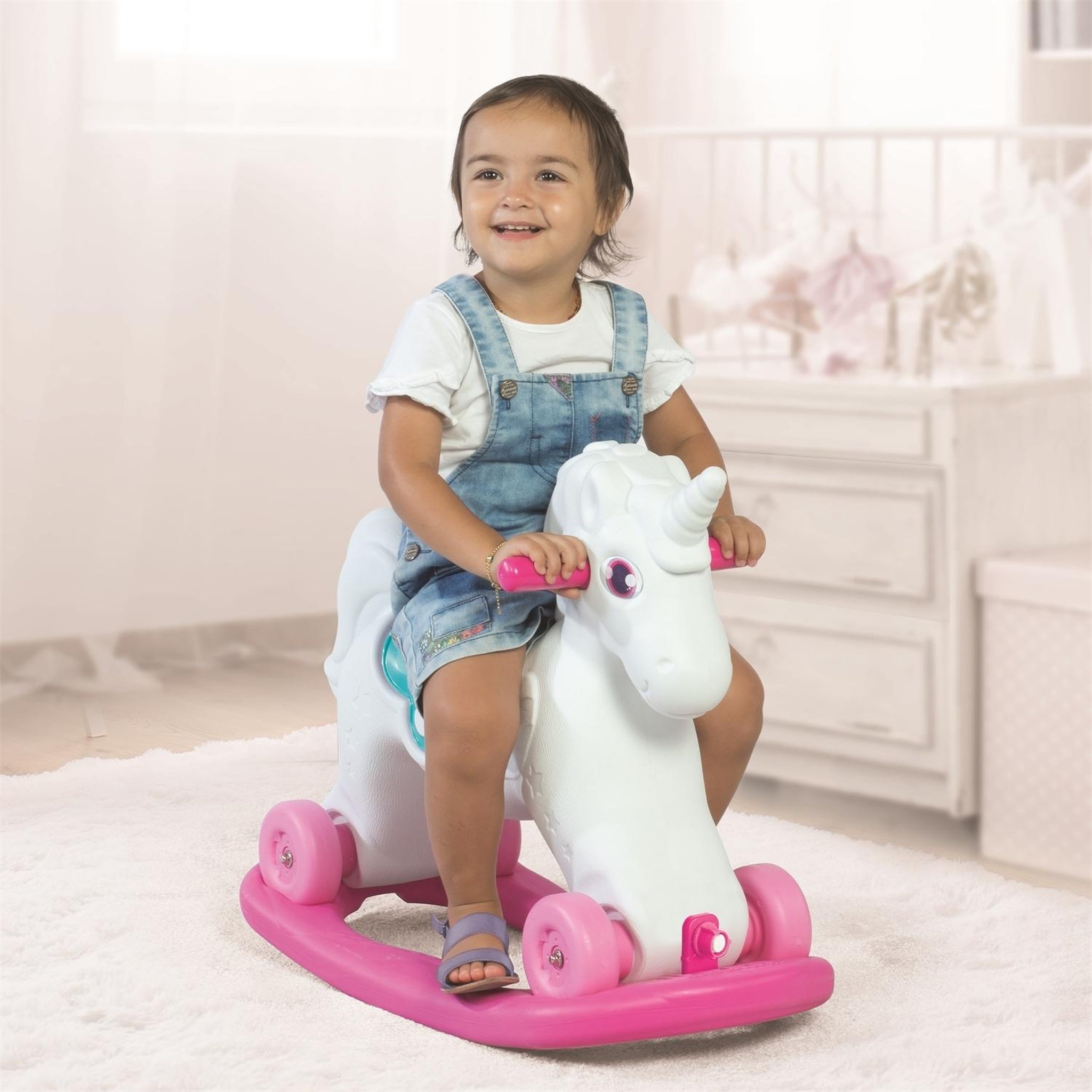 Voir la diapositive 2 : DOLU 2in1 - Cheval à bascule Licorne