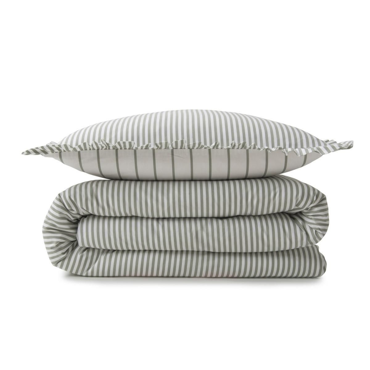 FUTURE HOME Parure de lit 2 personnes en coton 57 fils imprimé blanc