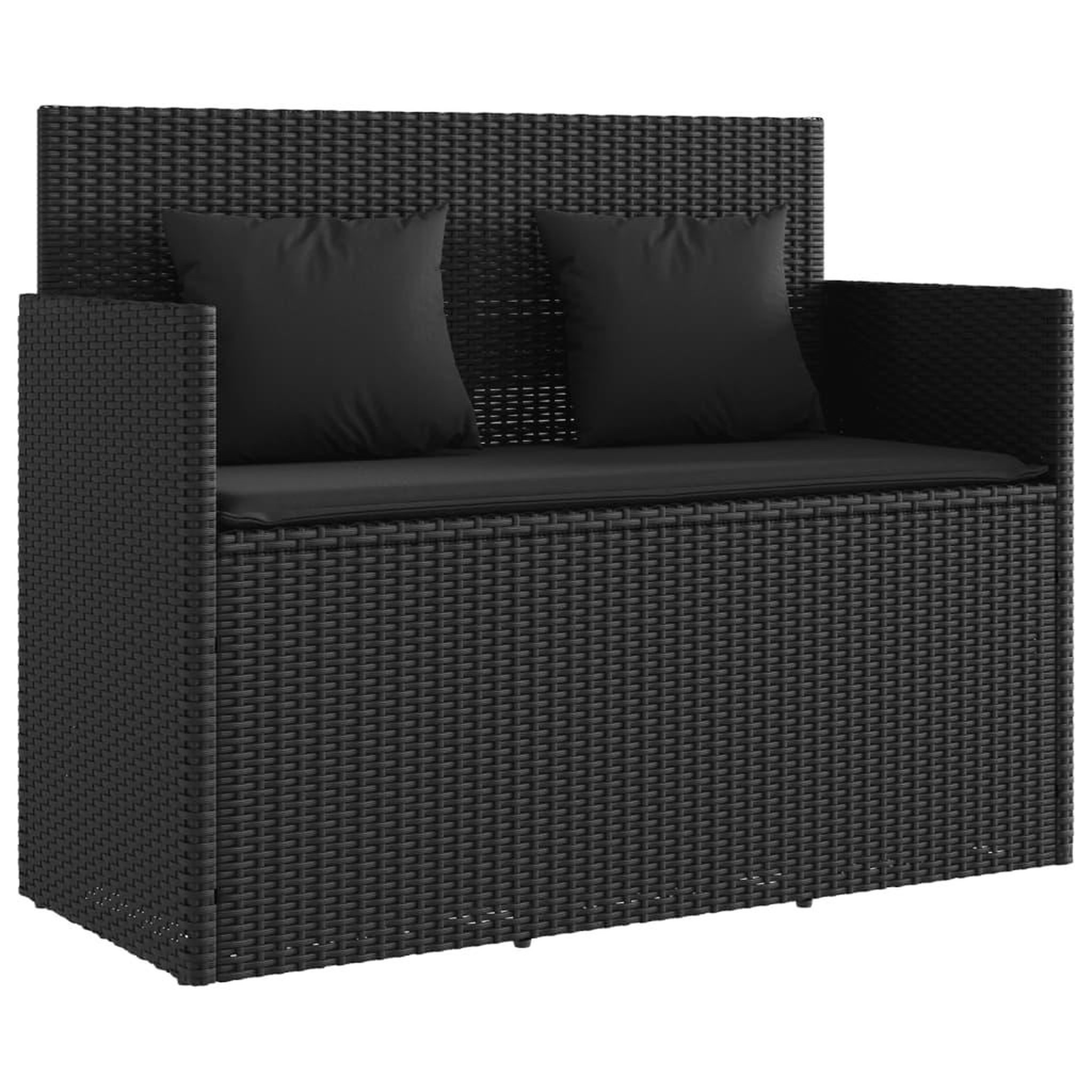 Voir la diapositive 2 : VIDAXL Banc de jardin avec coussins noir resine tressee