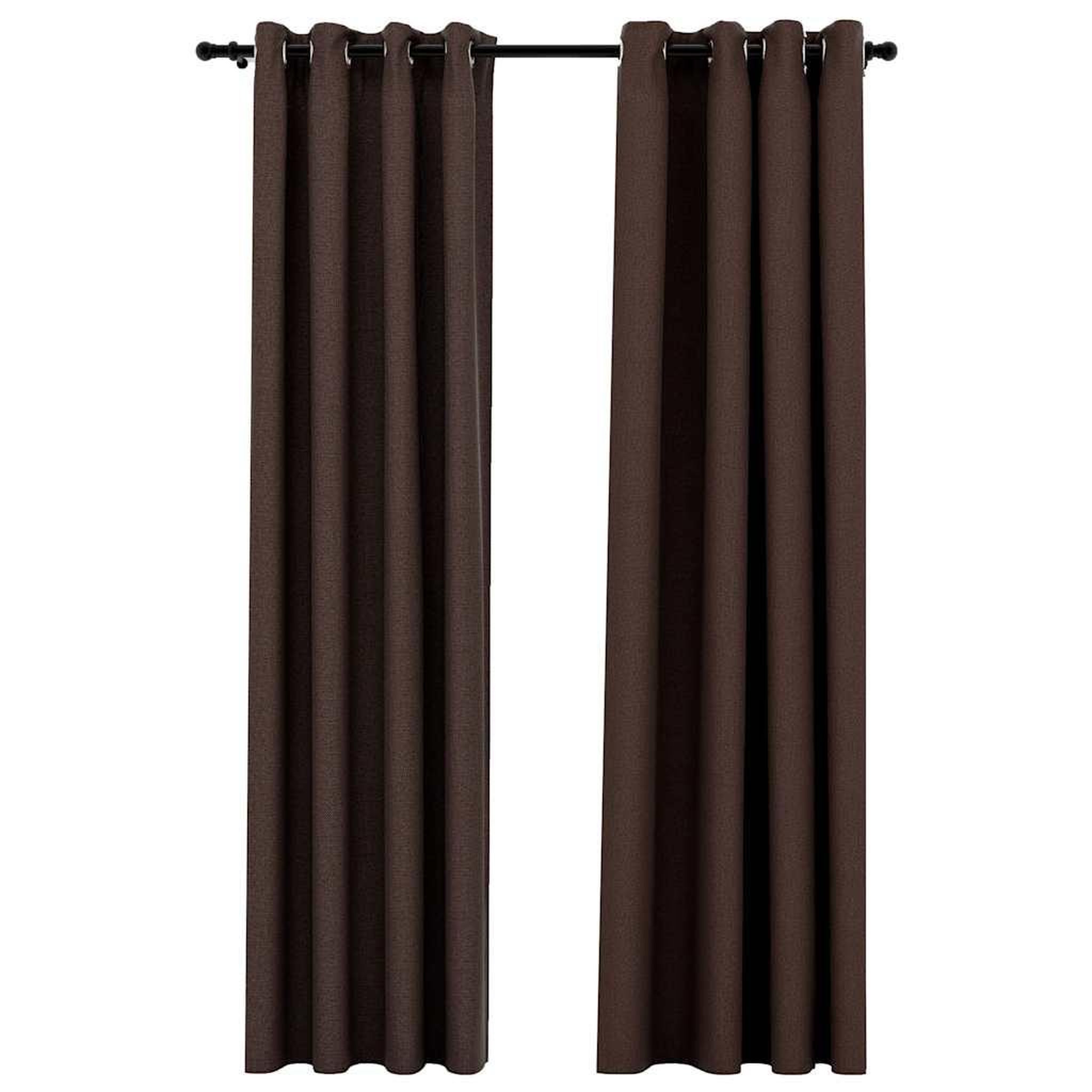 Voir la diapositive 2 : VIDAXL Rideaux occultants Aspect lin avec œillets 2pcs Taupe 140x225cm