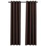 Voir la diapositive 2 : VIDAXL Rideaux occultants Aspect lin avec œillets 2pcs Taupe 140x225cm