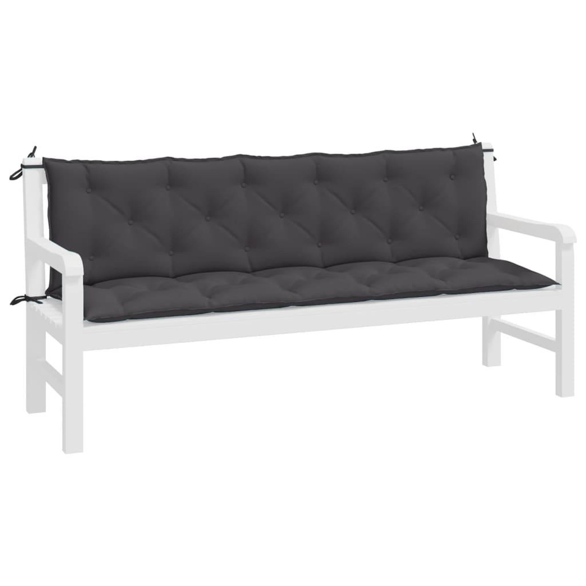 Voir la diapositive 4 : VIDAXL Coussins de banc de jardin lot de 2 anthracite tissu Oxford