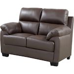 Habitat et Jardin Canapé cuir et PVC  Cardiff -  163 x 92 x 93 cm - Chocolat