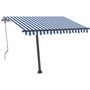 Voir la diapositive 3 : VIDAXL Auvent manuel retractable avec LED 350x250 cm Bleu et blanc