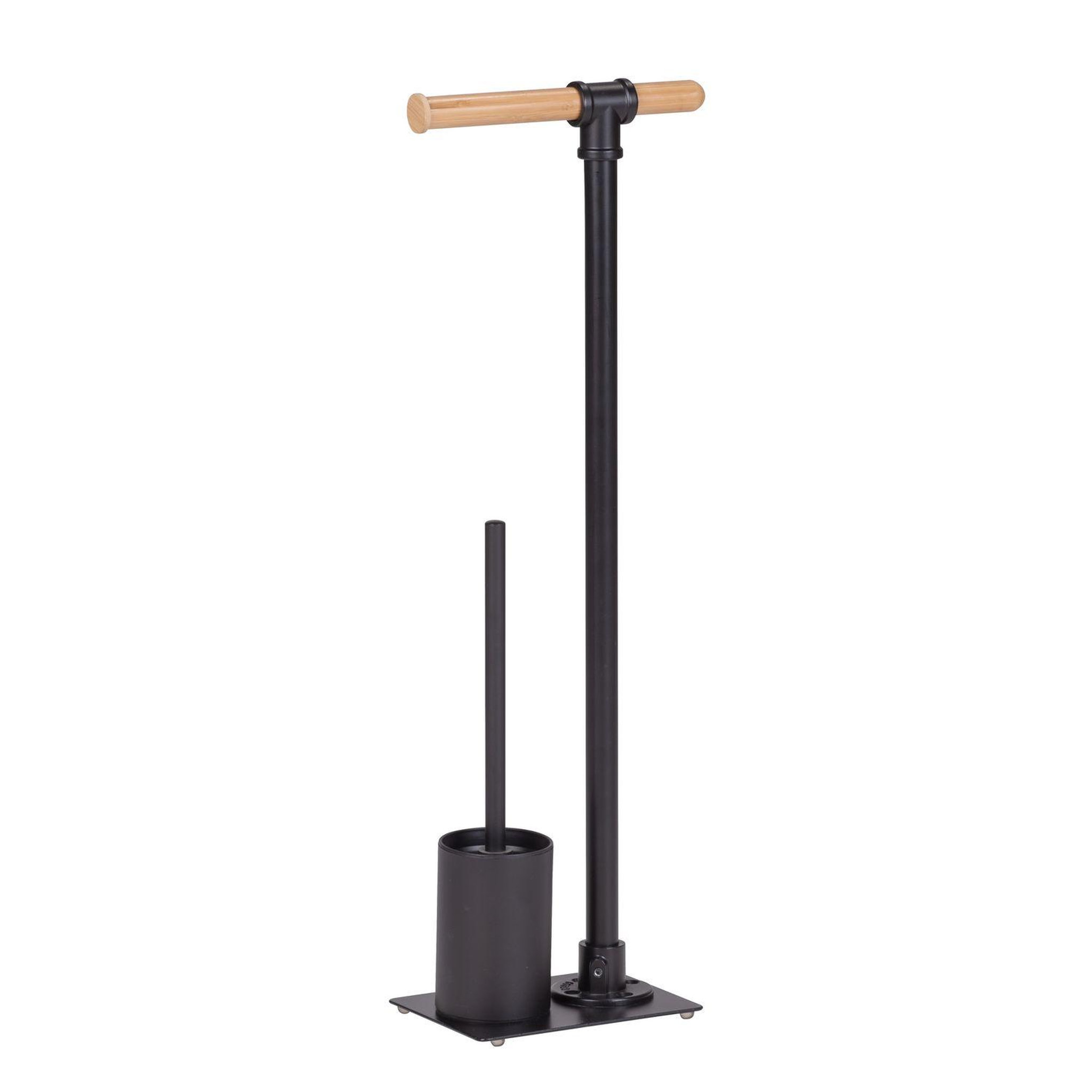 Wenko Serviteur WC Forli avec porte-rouleau et brosse à WC - Noir