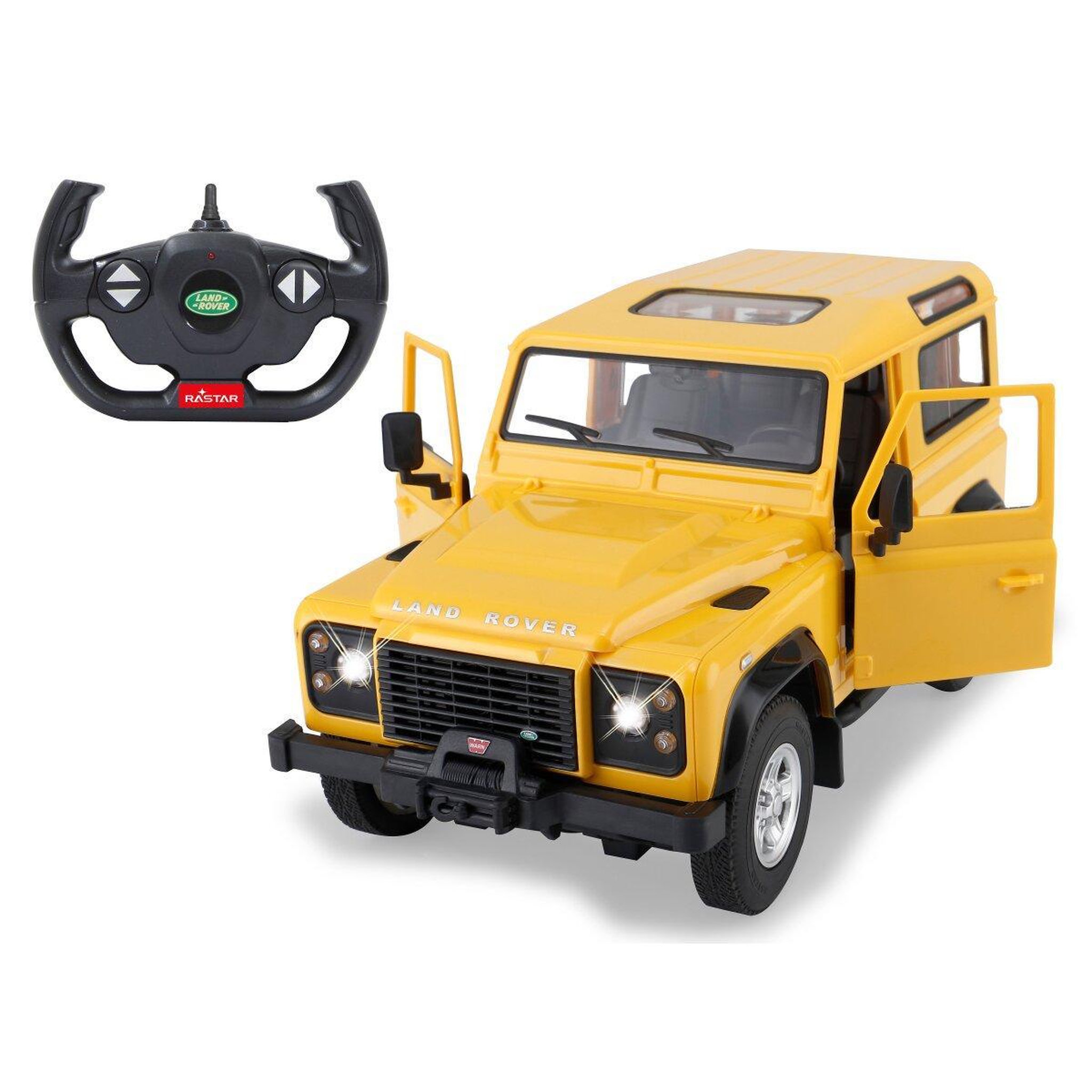 Jamara Voiture télécommandée Land Rover Defender 1:14 jaune 2,4GHz