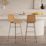Voir la diapositive 2 : Rendez vous déco Lot de 2 chaises de bar mi-hauteur 63 cm en résine tressée marron-Mandya