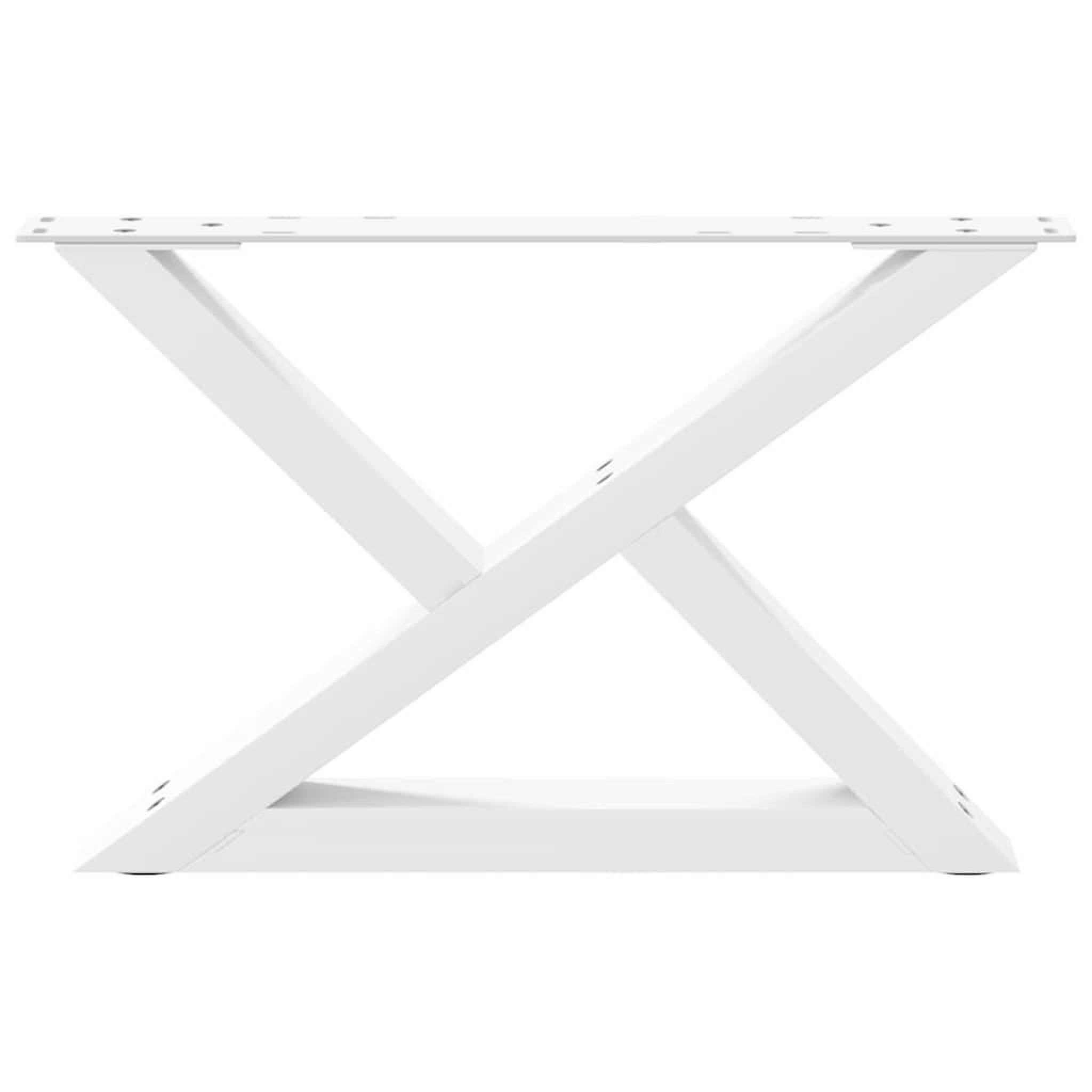 Voir la diapositive 5 : VIDAXL Pieds de table basse 2 pcs blanc 60x(30-31,3) cm acier
